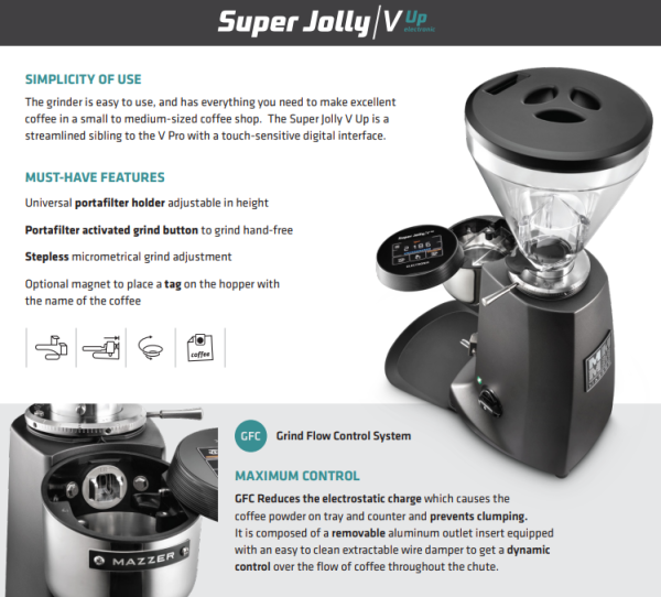 Mazzer Super Jolly V Up Electronic Bean Grinder - Image 6