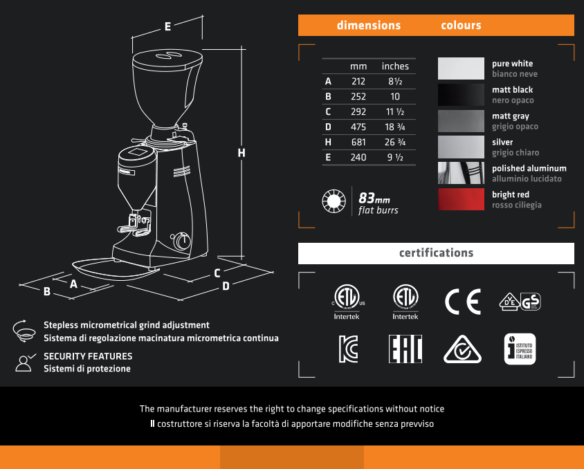 Mazzer Major V 83mm Electronic Bean Grinder - Image 9